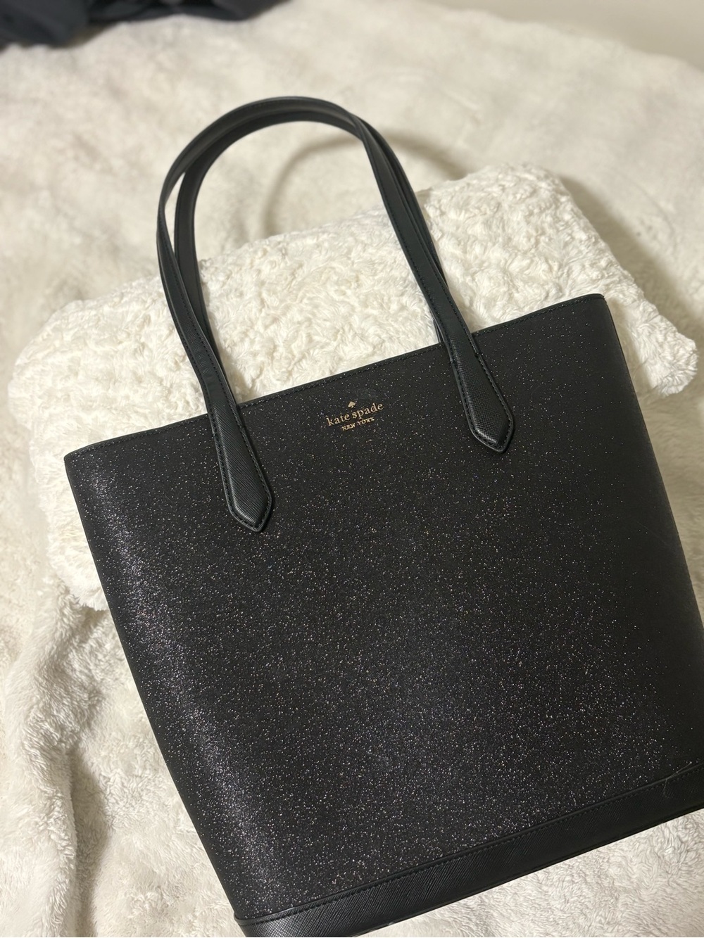 kate spade black glitter tote